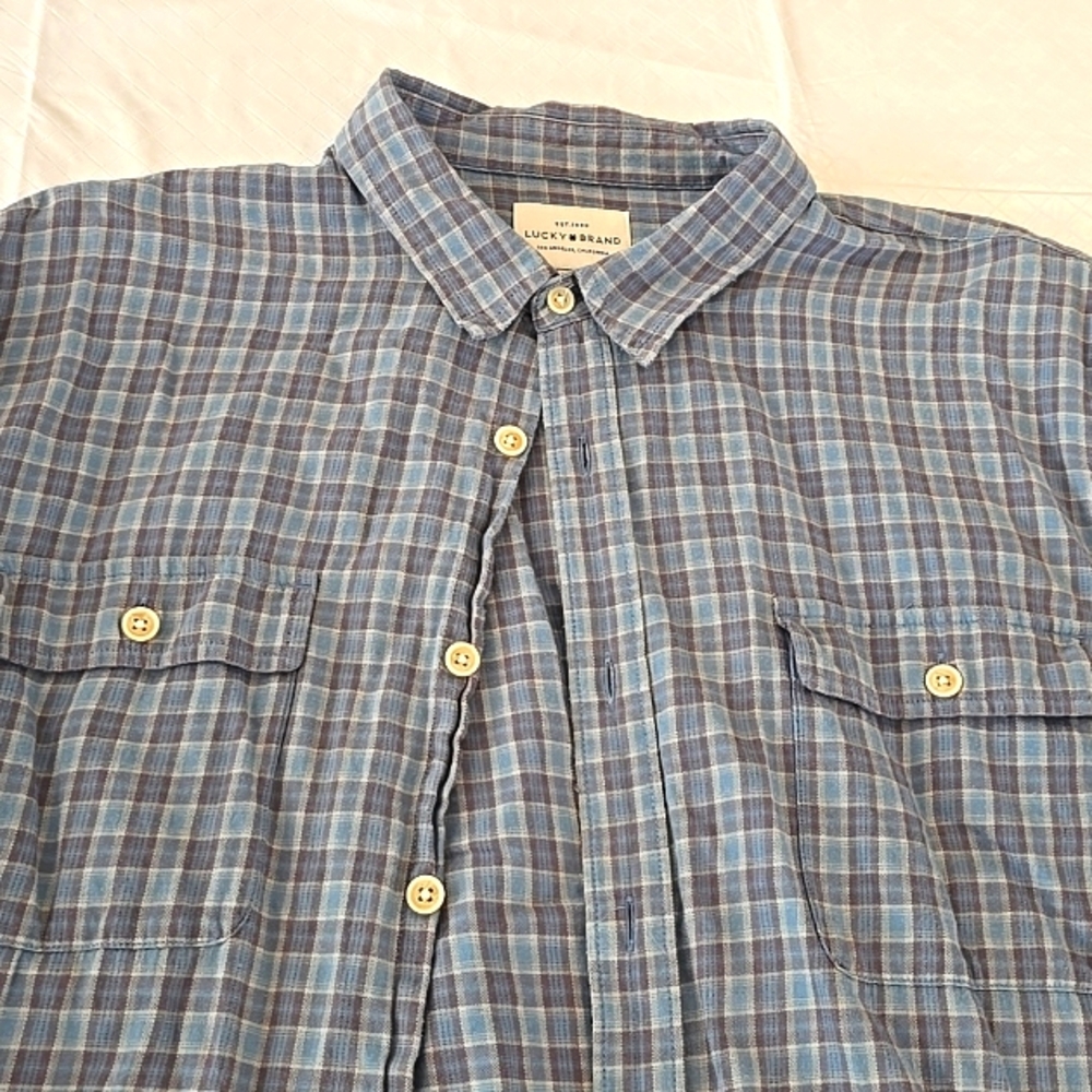 Lucky Brand Men's Short Sleeve Button Down XL/TG